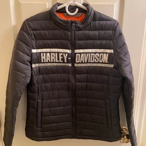 Harley-Davidson Women's Metallic Logo Puffer SlimJacket Black M 98626-20VW